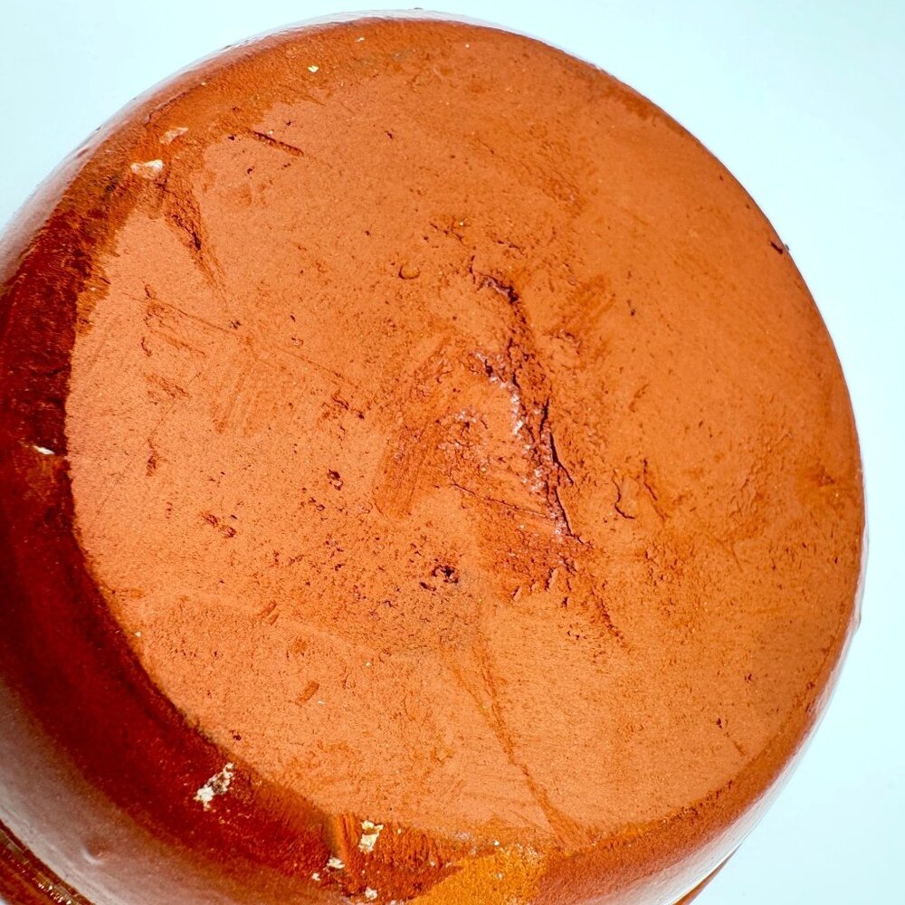 Portuguese Pottery Clay Terracotta Mini Blue Floral Olive Dish Hand-painted (2) - Picture 6 of 7